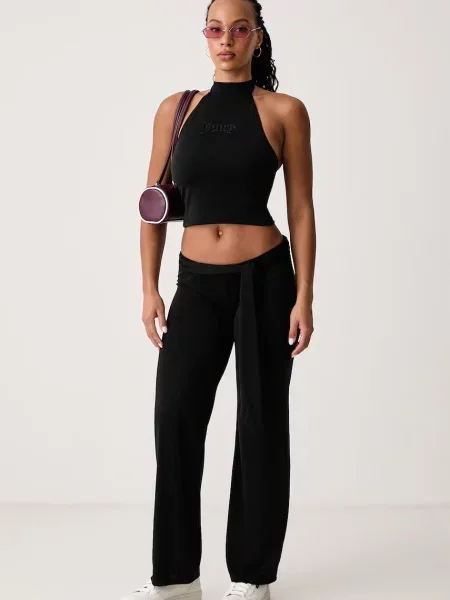Juicy Couture топ з віскозою WESLEY TIE BACK TOP