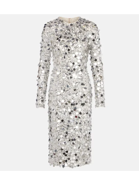 Rochie midi Dolce&gabbana până la genunchi de costum argintiu