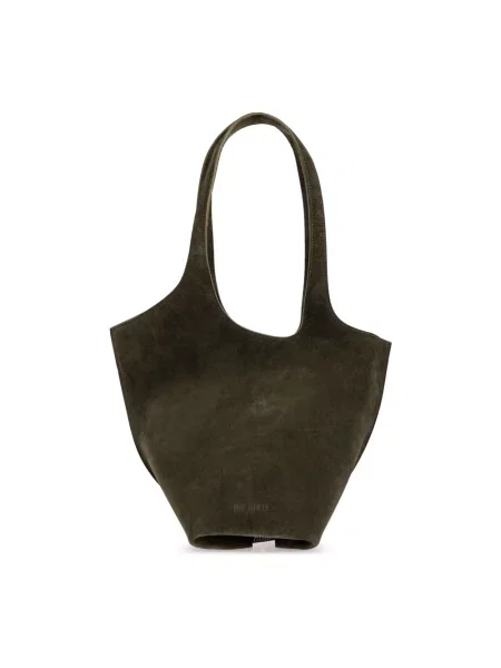 Shopperka The Attico skórzana zielona