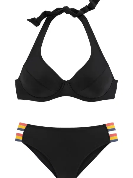 VIVANCE Bikini tamno plava / žuta / roza srebro crna