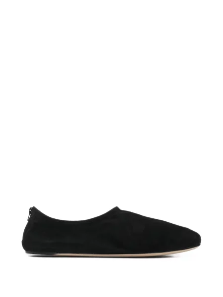 Balerini The Row din piele de căprioară negru