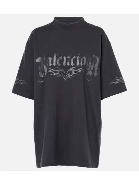 Tricou Balenciaga din jerseu negru
