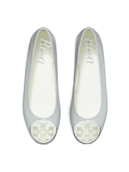 Balerinki Tory Burch skórzane szare
