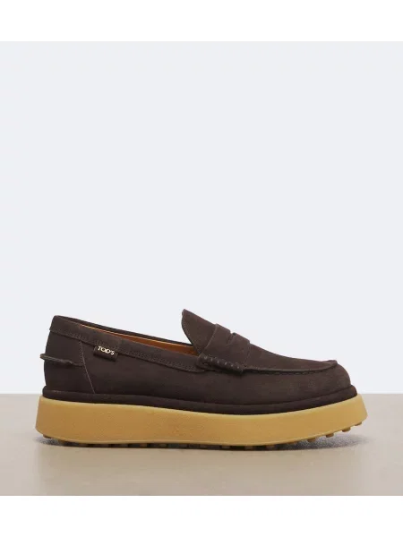 Loaferke Tod's iz semiša s platformo rjava