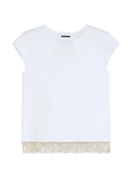Scurt tricou Pennyblack cu franjuri alb