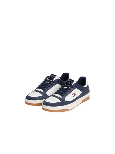 Sneakersy Tommy Jeans skórzane do koszykówki niebieskie