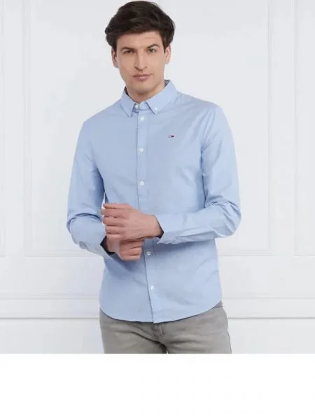 Tommy Jeans Cămașă oxford albastru
