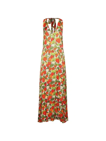 Rochie maxi Alessandro Enriquez cu imagine roșu