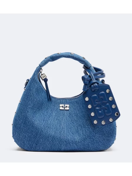 Geantă shopper Ganni albastru
