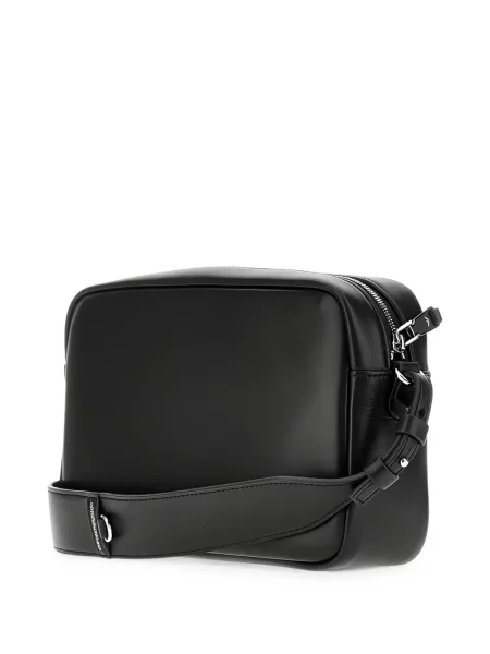 Кожена чанта Emporio Armani черно