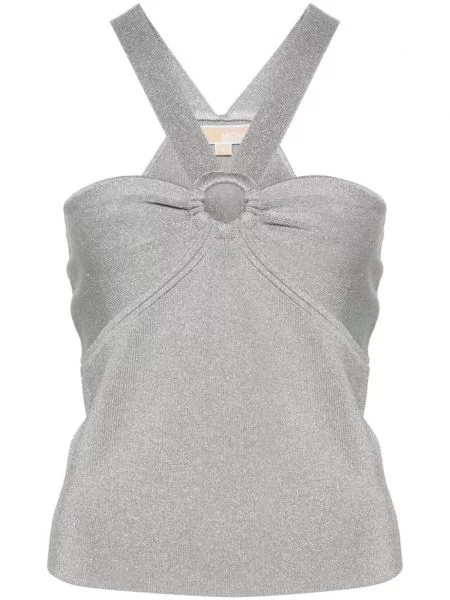 Top Michael Michael Kors tricotate cu gât halter