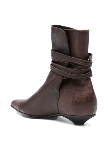 Kožené zkrácené polokozačky Romeo Gigli Pre-owned hnědé