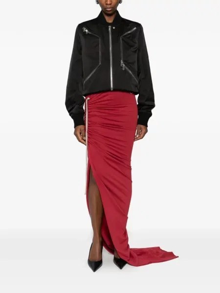 Fustă Moncler + Rick Owens cu crăpătură roșu