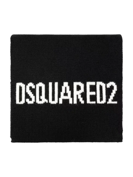 Szal Dsquared2 wełniana czarna