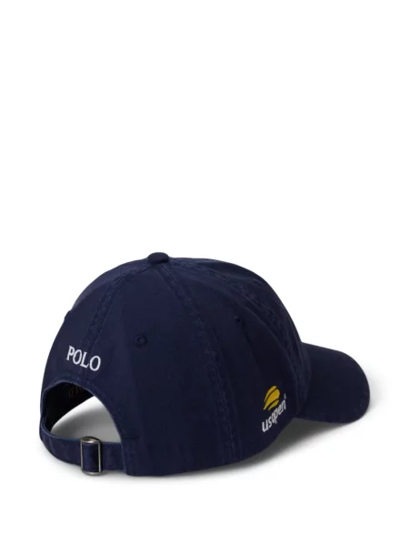 Șapcă Polo Ralph Lauren de mătase cu dungi cu cataramă albastru