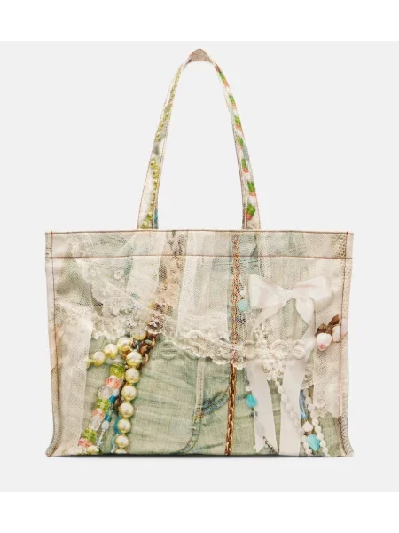 Geantă Acne Studios din canvas alb