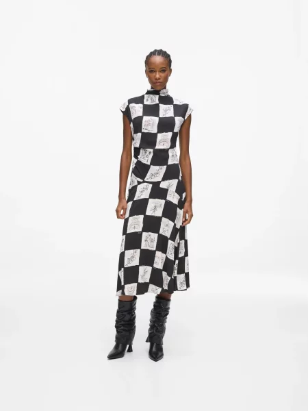 Karl Lagerfeld Rochie negru alb
