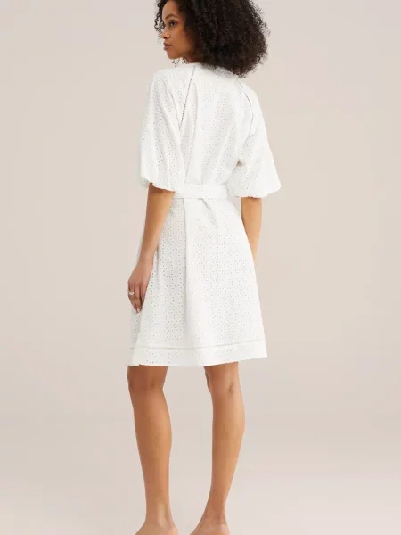 WE Fashion Rochie tip bluză alb