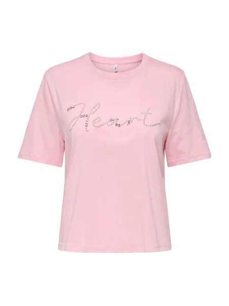 ONLY Tricou ONLALICE roz / argintiu / perlat alb