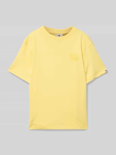 T-shirt z detalem z logo Garcia żółta
