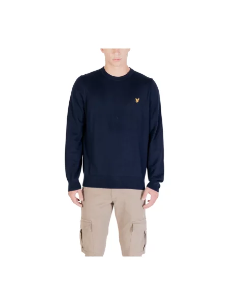 Sweter Lyle & Scott z wełny merino niebieski