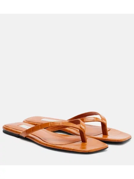 Chiloți tanga Toteme din piele portocaliu