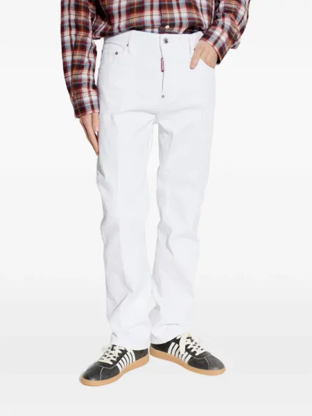 Blugi drepți Dsquared2 alb