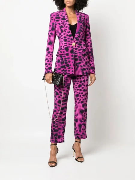 Raštuotos kelnės Roberto Cavalli rožinė