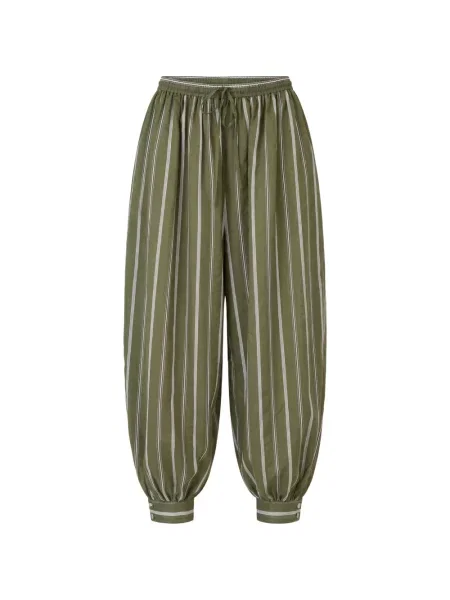 Pantaloni Cinq A Sept cu dungi verde