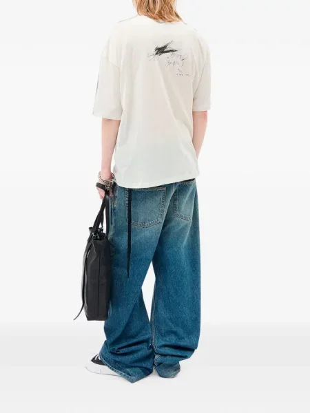 Tricou Ann Demeulemeester cu imagine alb