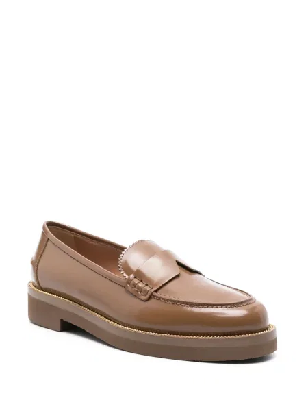 Kožené loafers Aquazzura hnědé