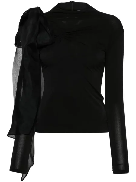 Top Atu Body Couture drapowany czarny