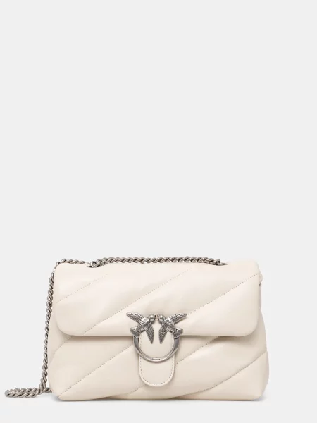 Pinko De piele geantă pe umăr LOVE CLASSIC PUFF bej
