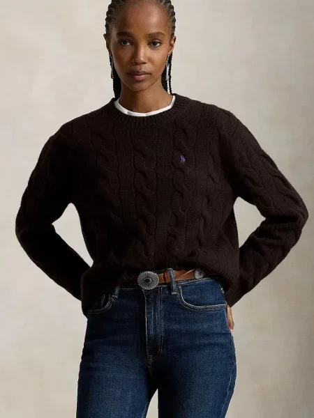 Polo Ralph Lauren pulover pentru femei din lână maro