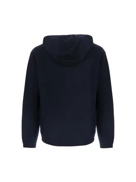 Bluza z kapturem Emporio Armani wełniana z kapturem niebieska