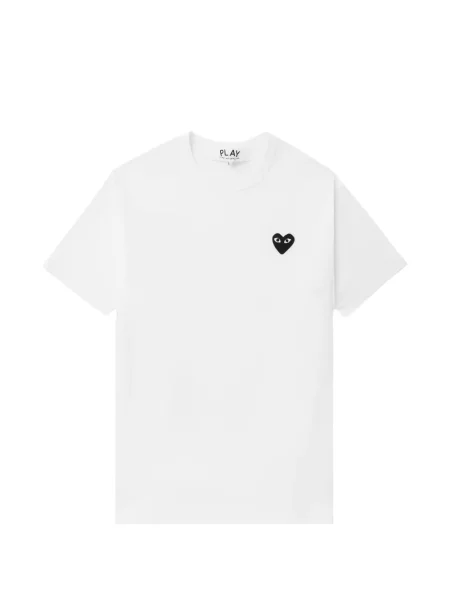 Tricou Comme Des Garçons cu motiv cu inimi alb