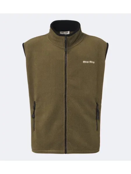 Vestă Miu Miu din fleece verde