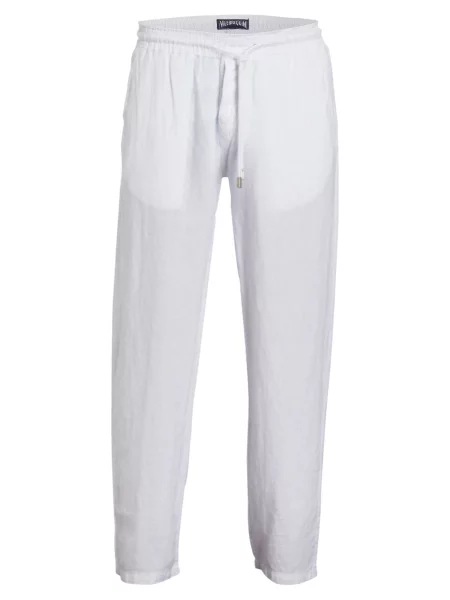 Vilebrequin Lněné Kalhoty Pacha bílá
