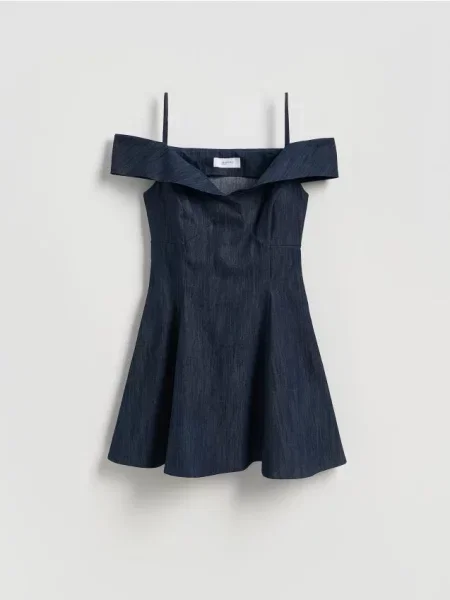 Reserved Сукня з відкритими плечима синій