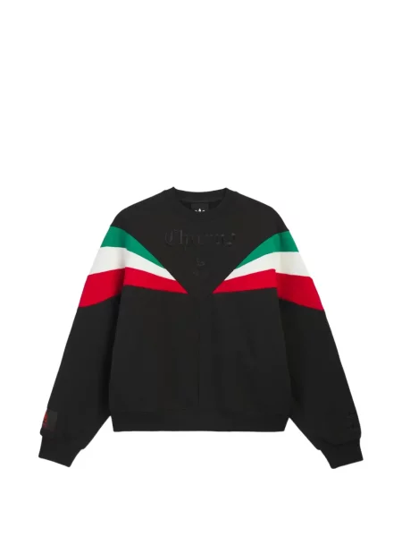 Ριγέ τένις μπλούζα Adidas με αυτόγραφο μαύρο