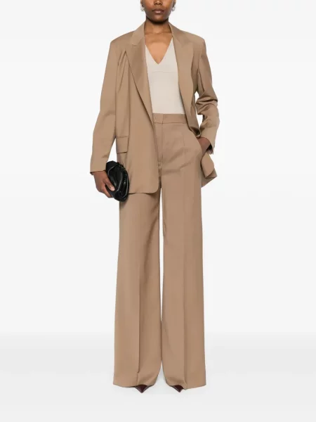 Pantaloni Max Mara de lână maro