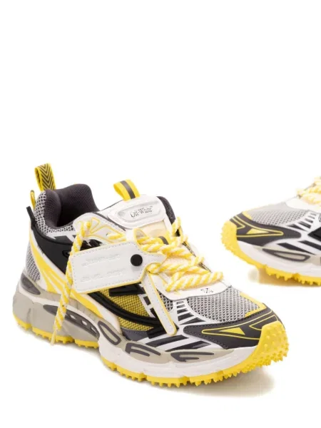 Sneakerși Off-white cu șireturi din dantelă alb