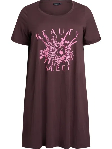 Zizzi Spalna srajca MALLY rjava roza