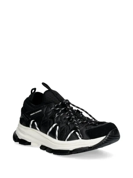 Sneakers Armani Exchange με κορδόνια με δαντέλα καπιτονέ μαύρο