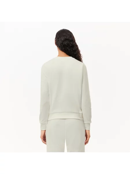 Lacoste Bluza Z Okrągłym Dekoltem Regular Fit biała
