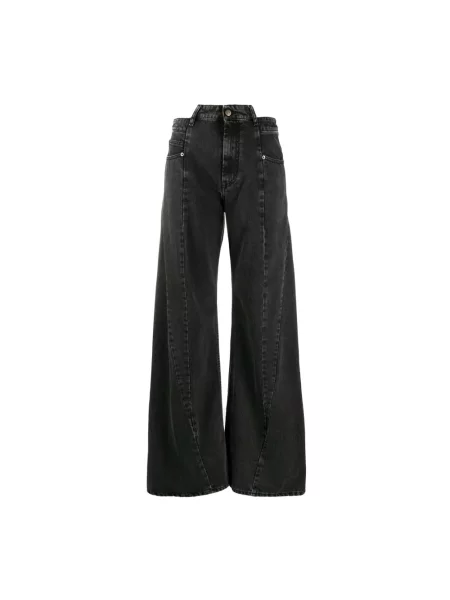 Jeansy Maison Margiela z 5 kieszeniami z wysoką talią czarne