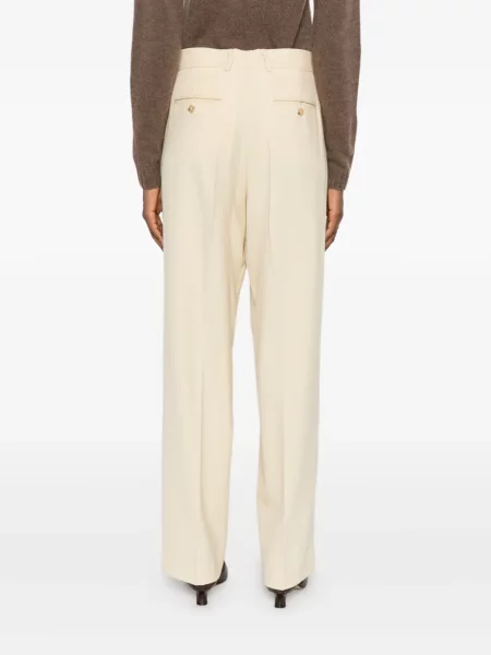 Pantaloni Solotre plisate galben