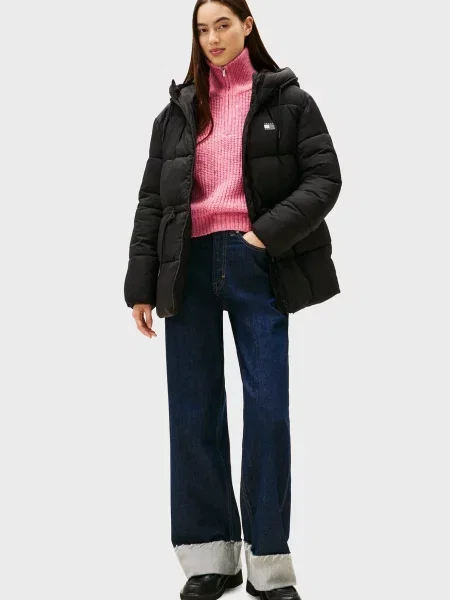 Джинсовая куртка Tommy Jeans с капюшоном черная