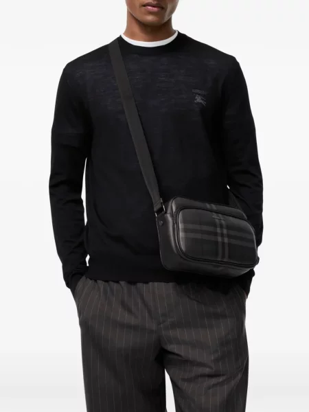 Καρό τσάντα χιαστί Burberry μαύρο