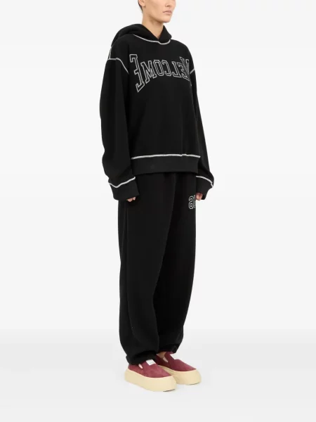 Hanorac cu glugă Mm6 Maison Margiela cu broderie negru